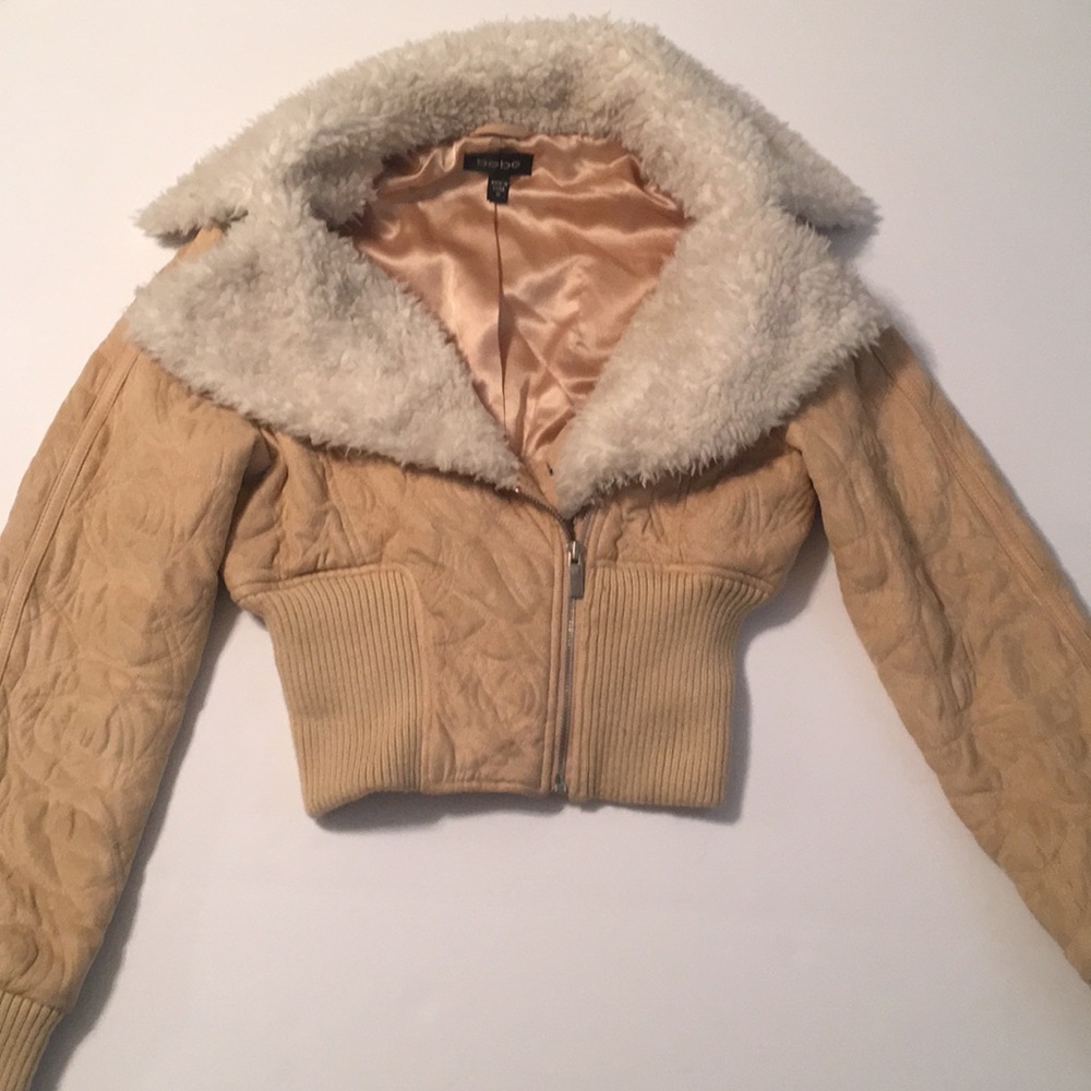Bebe coat w/ fur collar